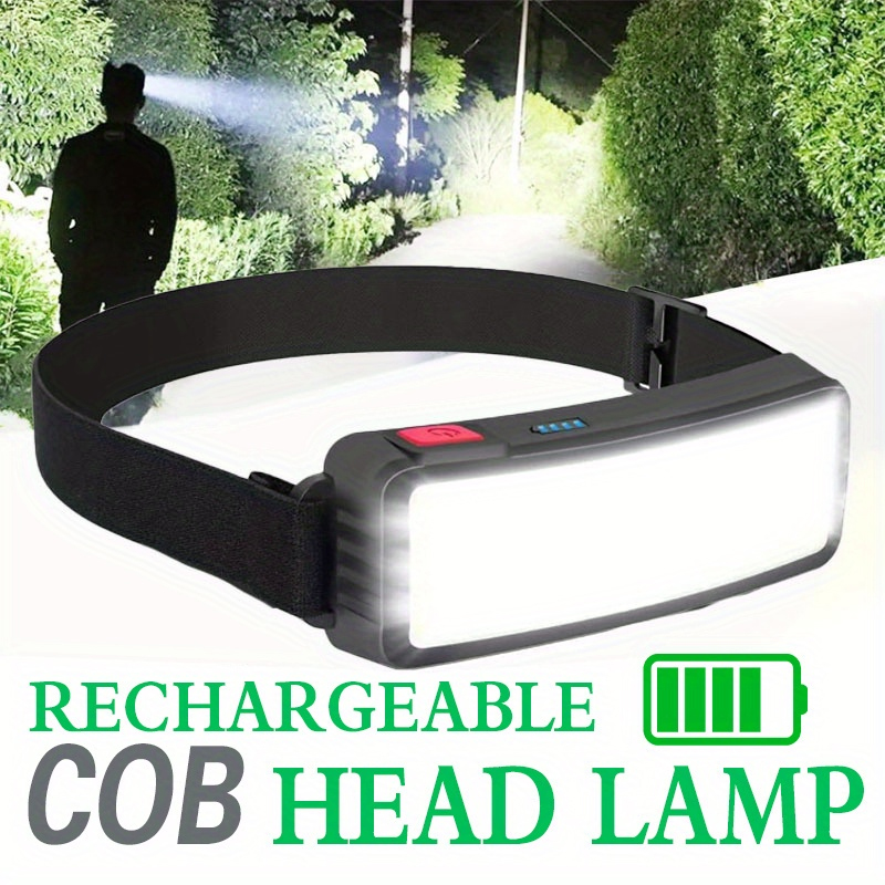 Headlamp Waterproof Rechargeable - Puissante lampe frontale LED COB type-c