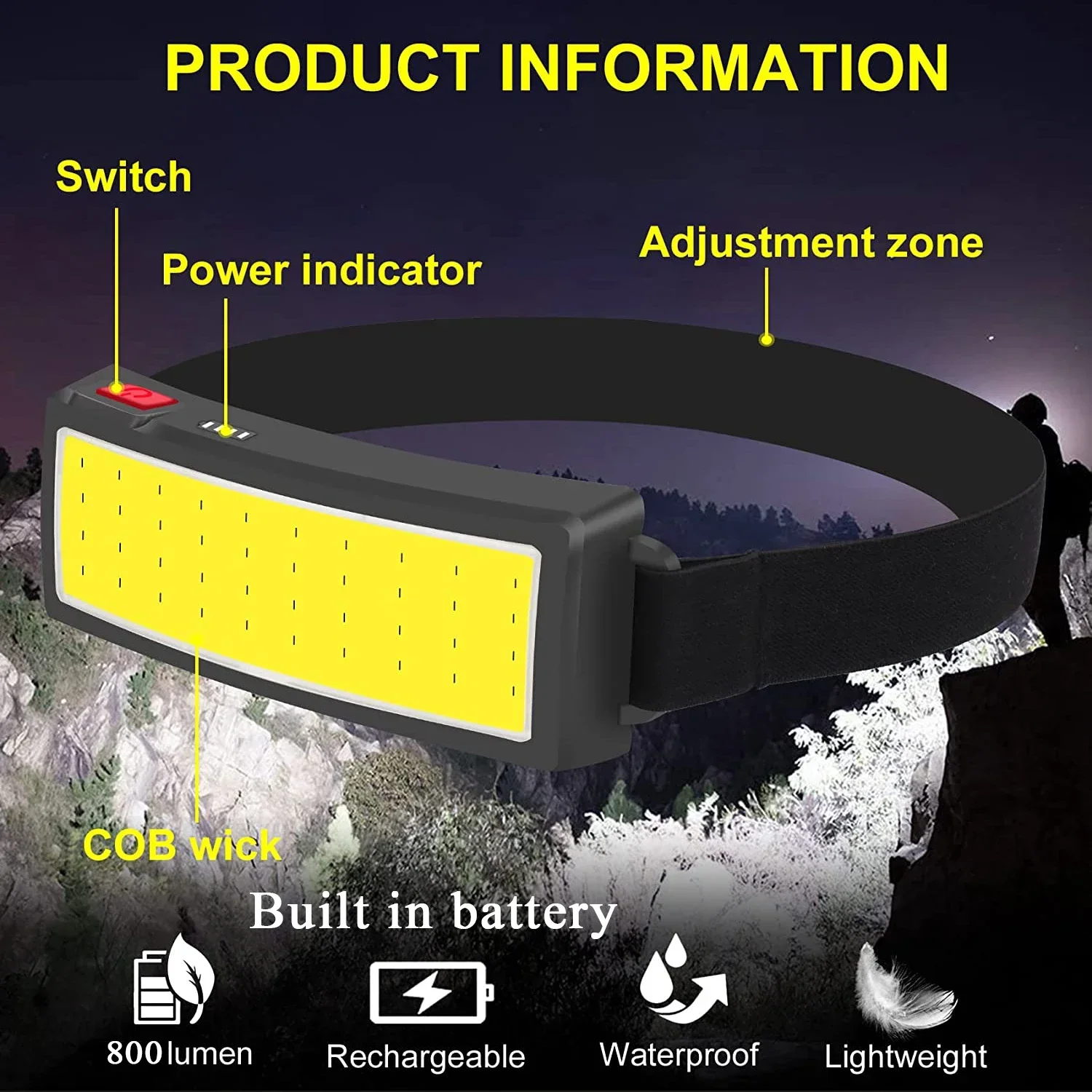 Puissante lampe frontale LED C - Headlamp Waterproof Rechargeable avis et prix